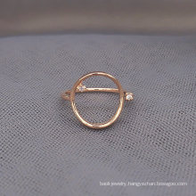 925 Silver Rose Gold with Clear CZ Simple Design Fashion Ring for Women